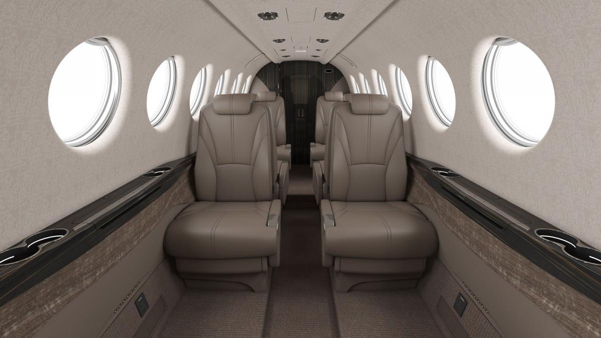 Beechcraft King Air 360 cabin for New York charter
