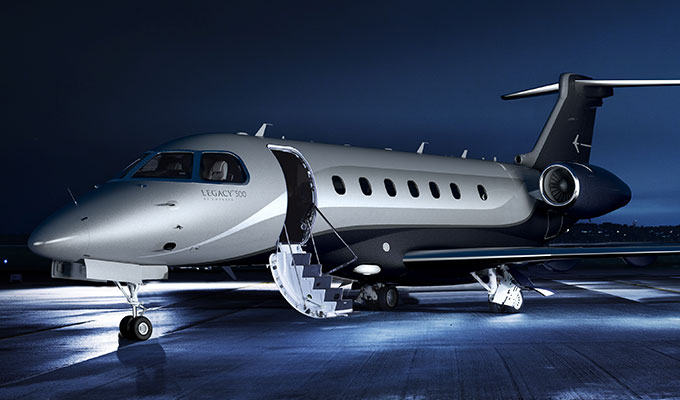 Embraer Legacy 500 cabin for New York charter
