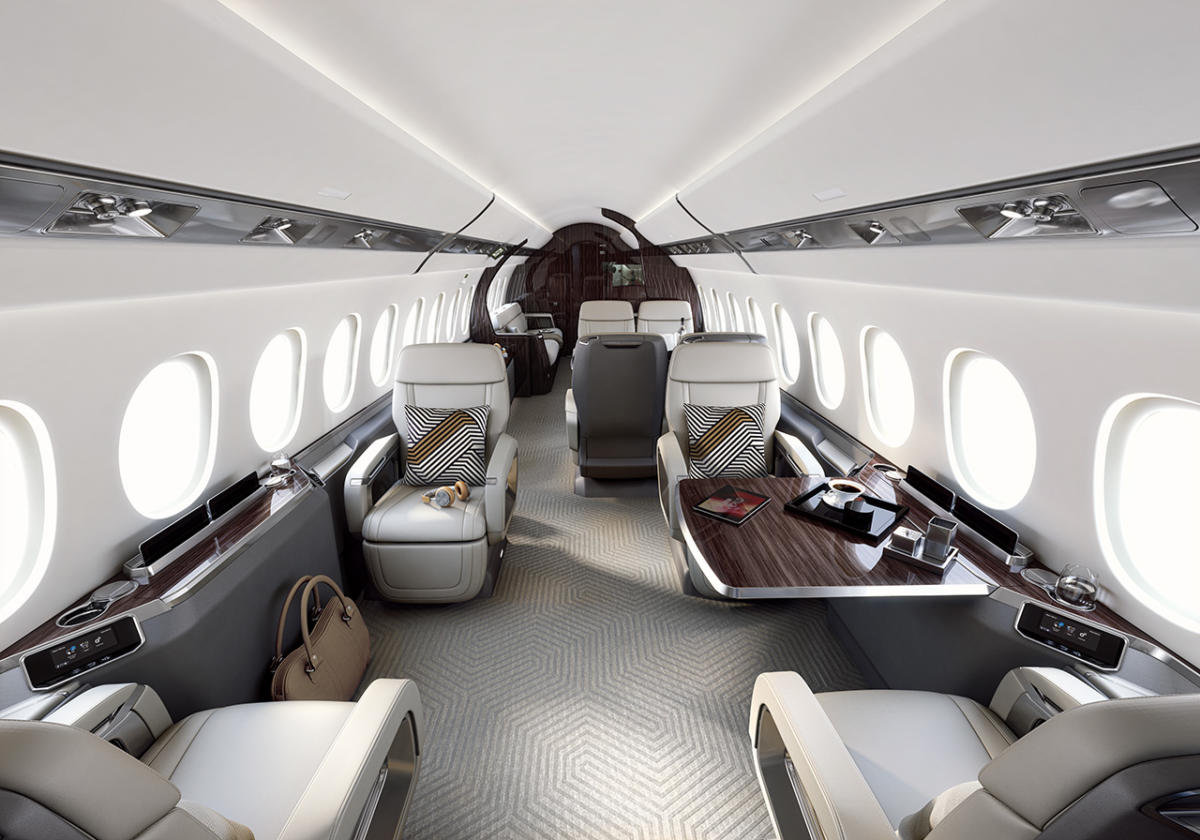 Dassault Falcon 6X cabin for New York charter
