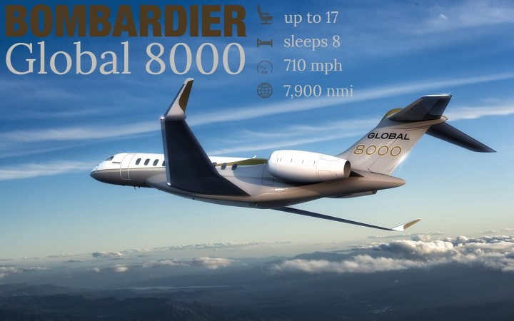 Bombardier Global 8000 long range jet for New York charter