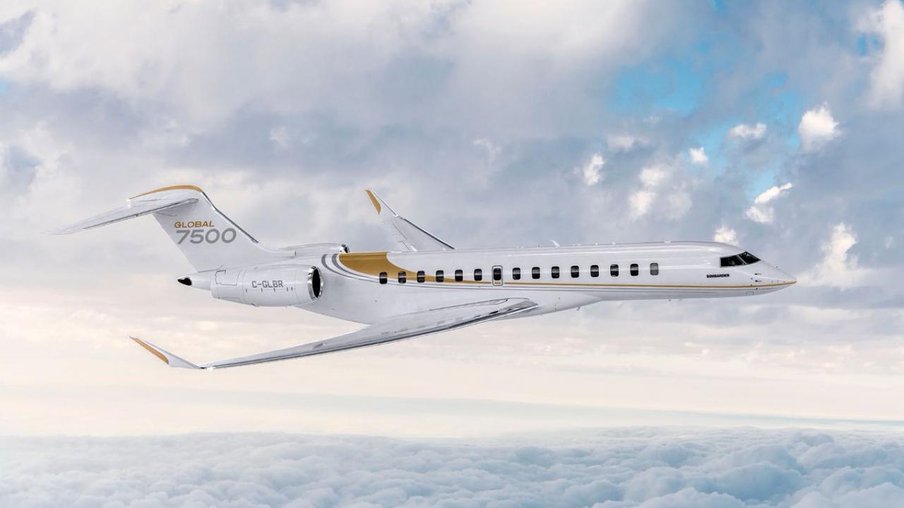 Bombardier Global 7500 long range jet for New York charter