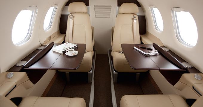 Embraer Phenom 100 cabin for New York charter