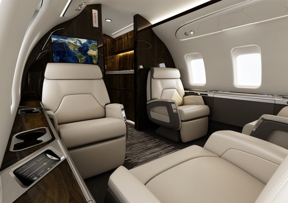 Bombardier Challenger 650 cabin for New York charter