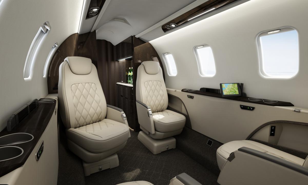 Learjet 75 cabin for New York charter