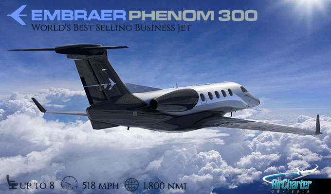 Embraer Phenom 300 super light jet for New York charter