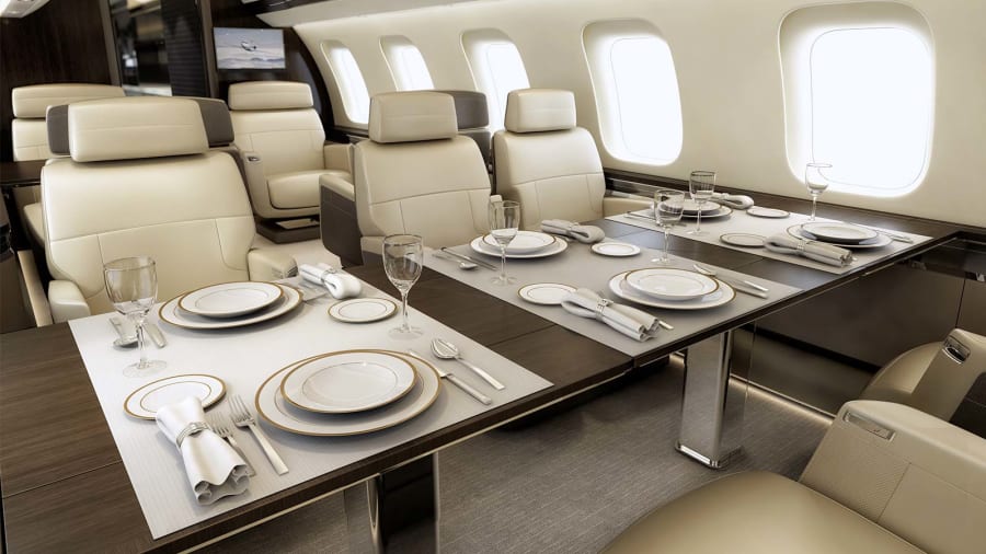 Bombardier Global 7500 view for New York charter