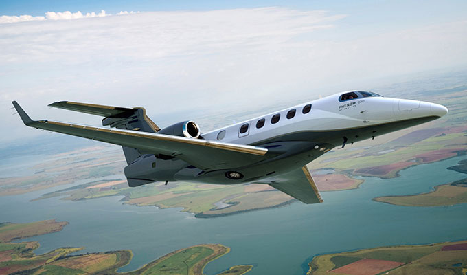 Embraer Phenom 300 cabin for New York charter