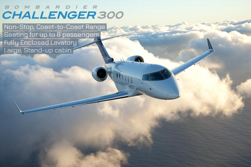 Bombardier Challenger 300 super midsize jet for New York charter
